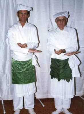 robes and hand signs