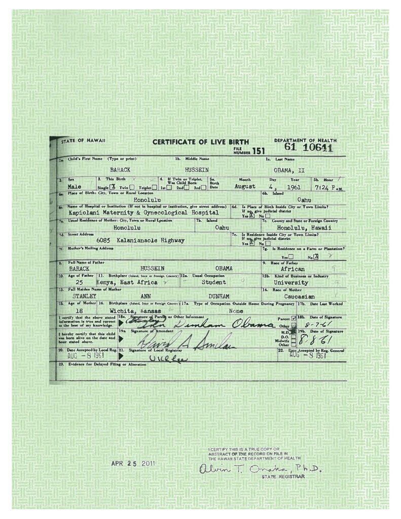 fake birth certificate