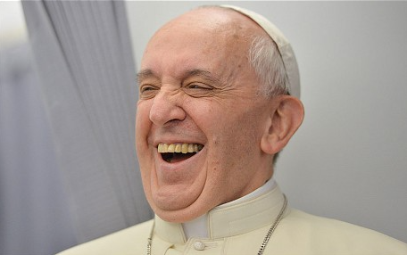 Pope Francis laughing